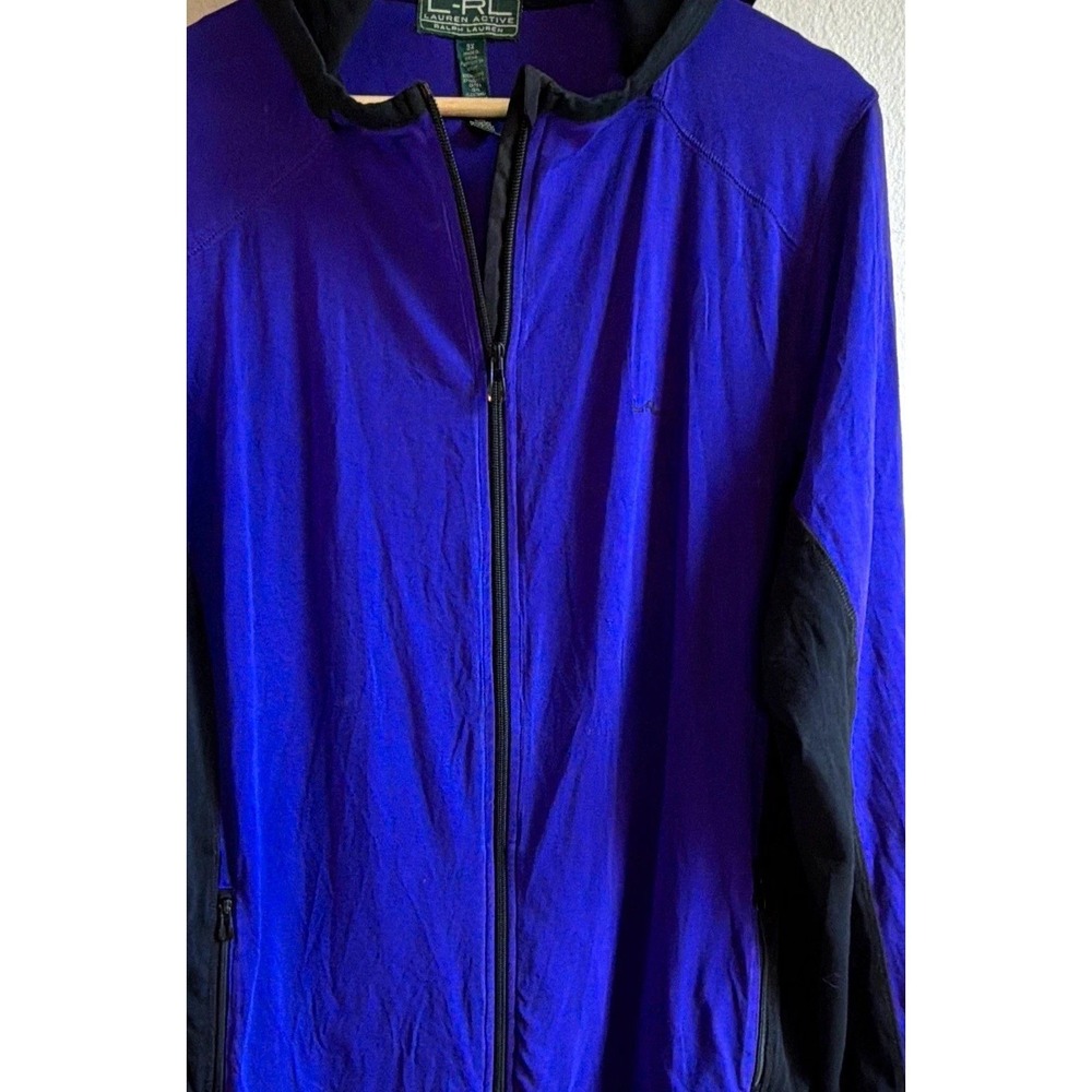 L-RL Lauren Active Ralph Lauren 3X Royal Blue/Black Hooded Zip Jacket